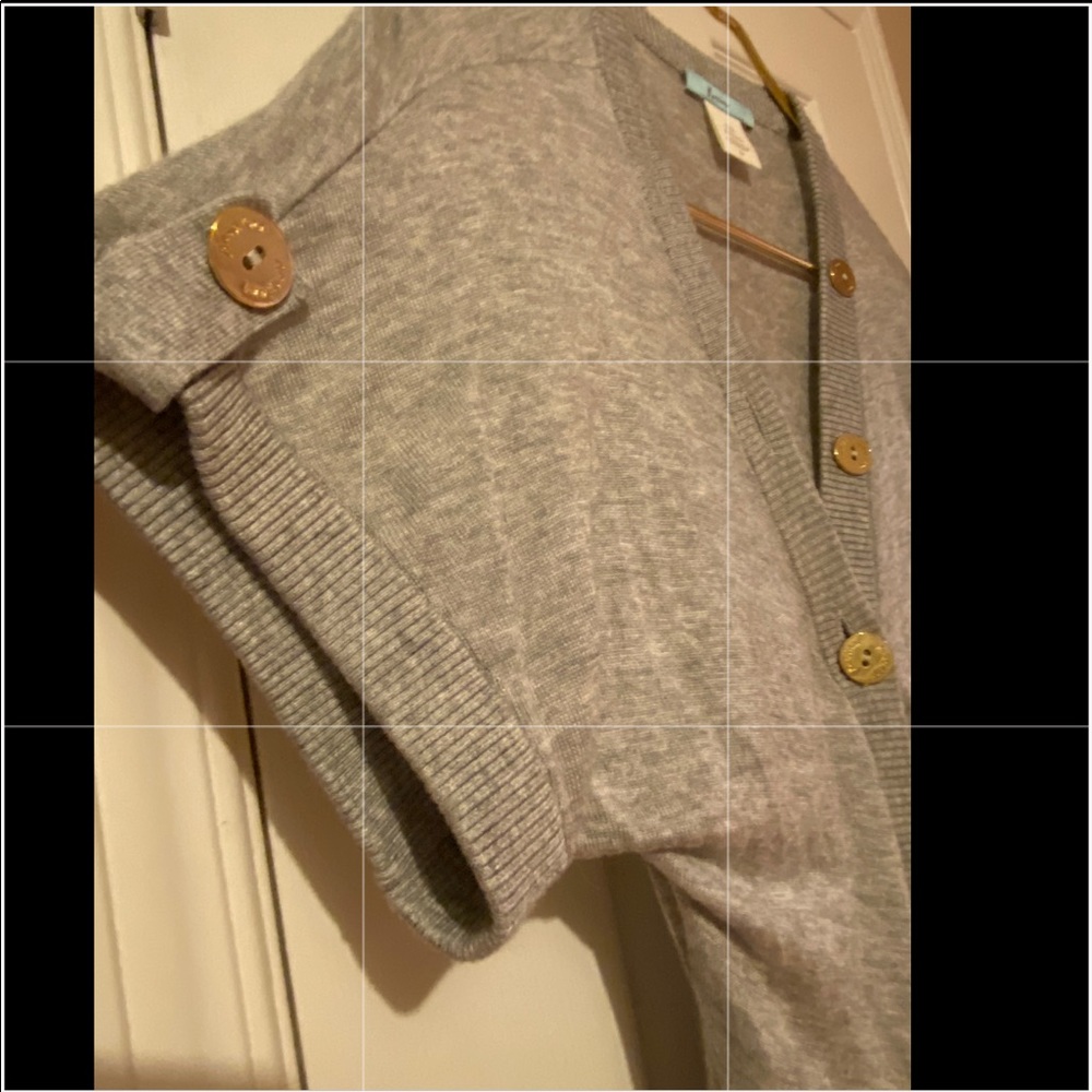 MARCIANO SHORT SLEEVED LONG GREY CARDIGAN